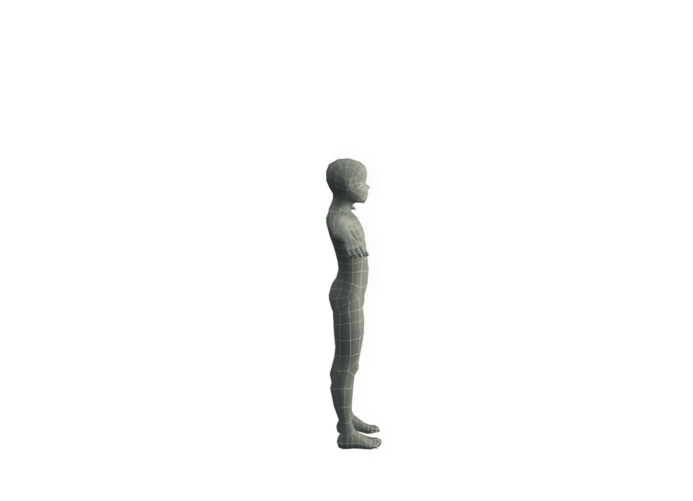 Base Mesh Kid - Low Poly  Low-poly 3D model_6