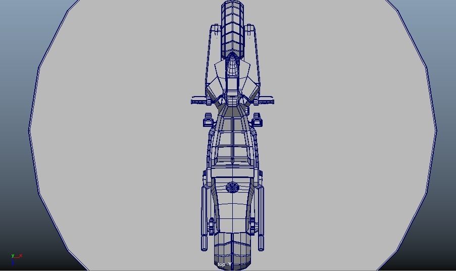 Concept moto Low-poly 3D model_4