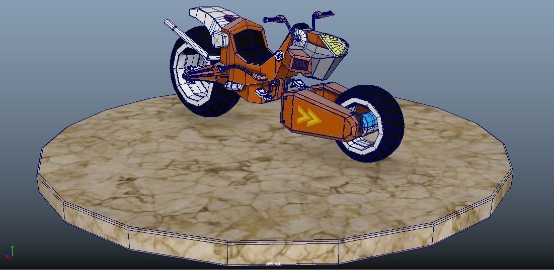 Concept moto Low-poly 3D model_2