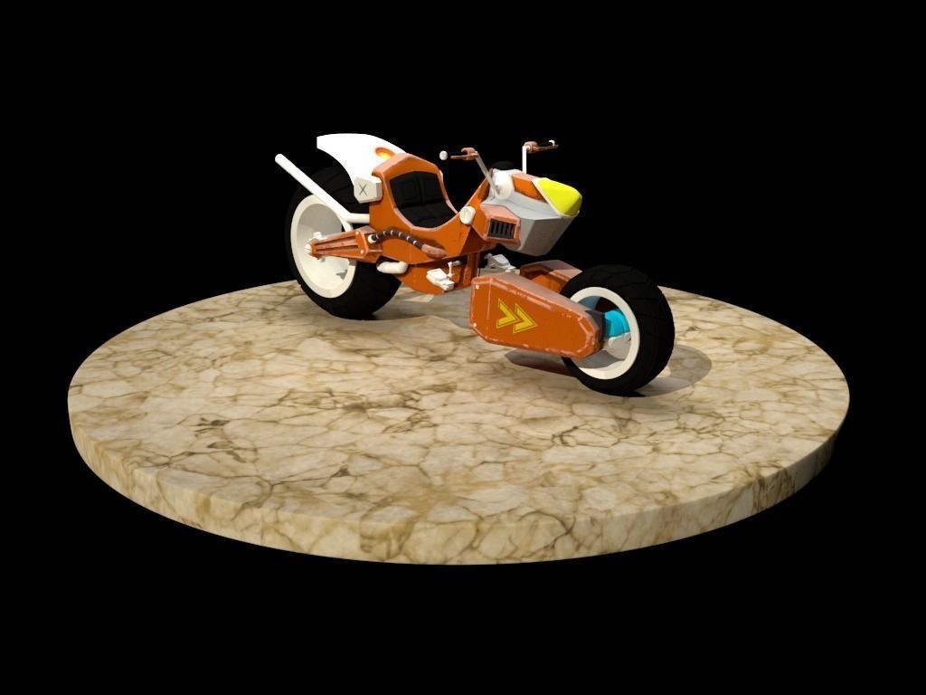 Concept moto Low-poly 3D model_1