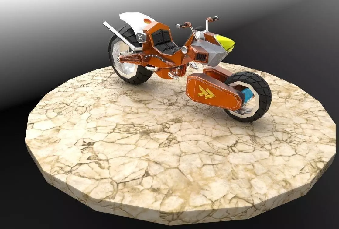 Concept moto Low-poly 3D model_0