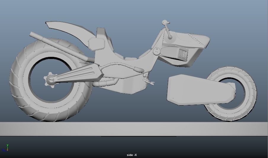 Concept moto Low-poly 3D model_5
