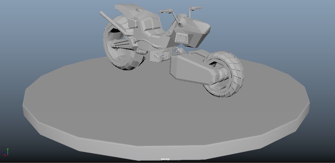 Concept moto Low-poly 3D model_3