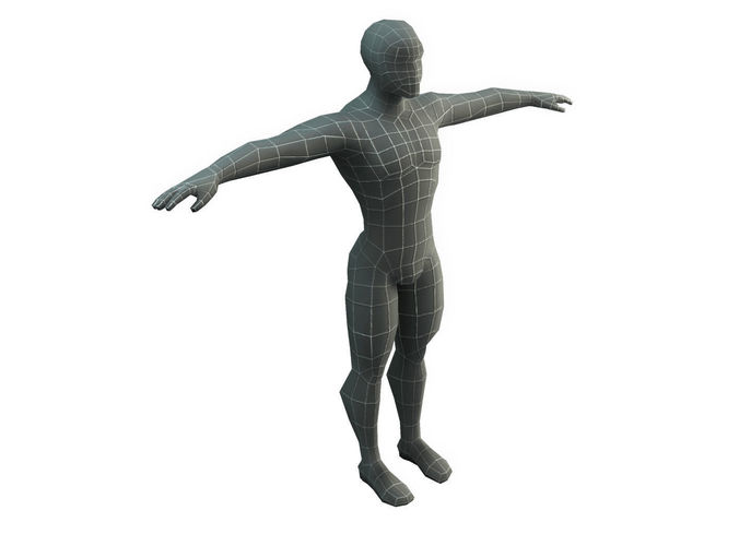 Base Mesh Male - Low Poly  Low-poly 3D model
