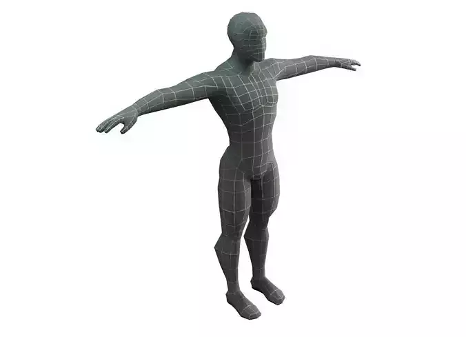 Base Mesh Male - Low Poly  Low-poly 3D model