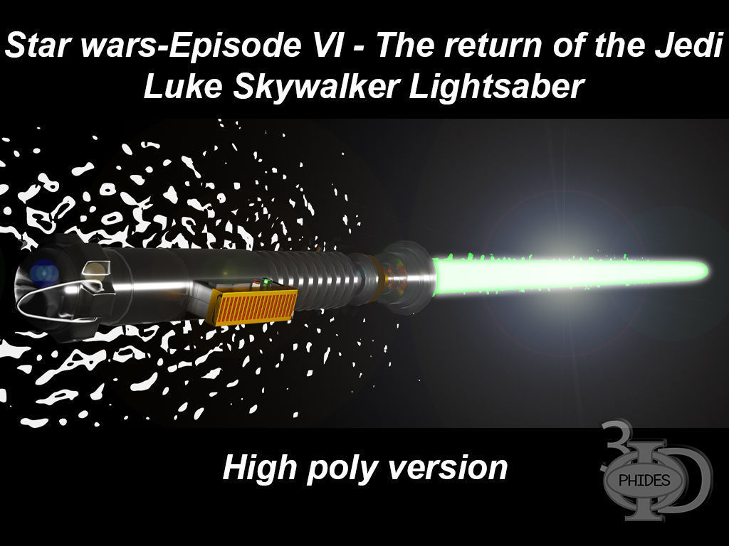Luke Lightsaber high poly version 3D model_2