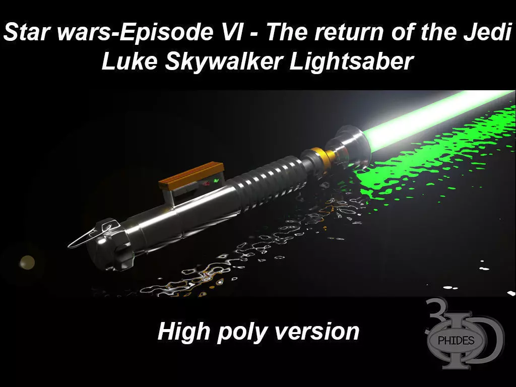 Luke Lightsaber high poly version 3D model_0