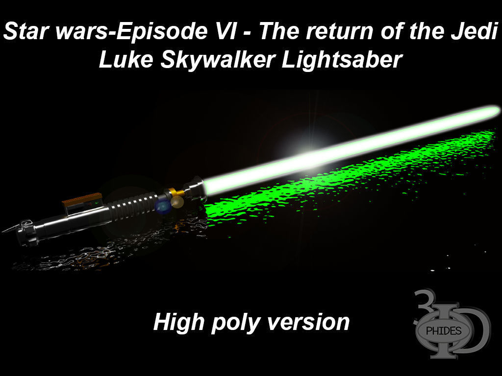 Luke Lightsaber high poly version 3D model_1