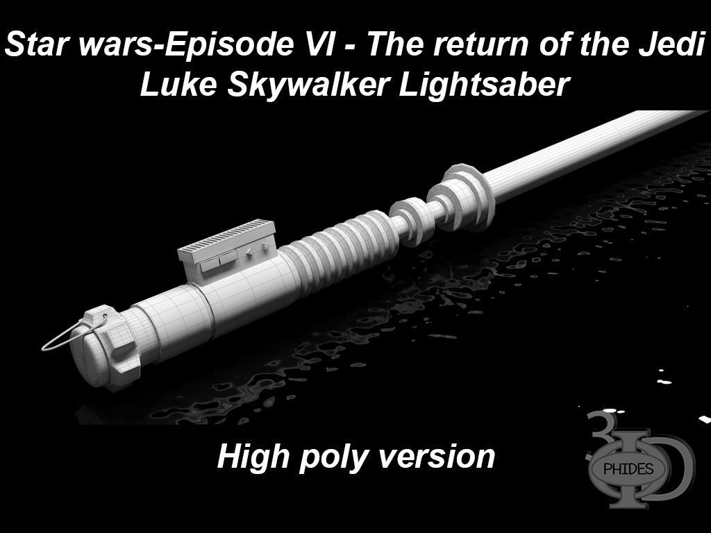 Luke Lightsaber high poly version 3D model_5