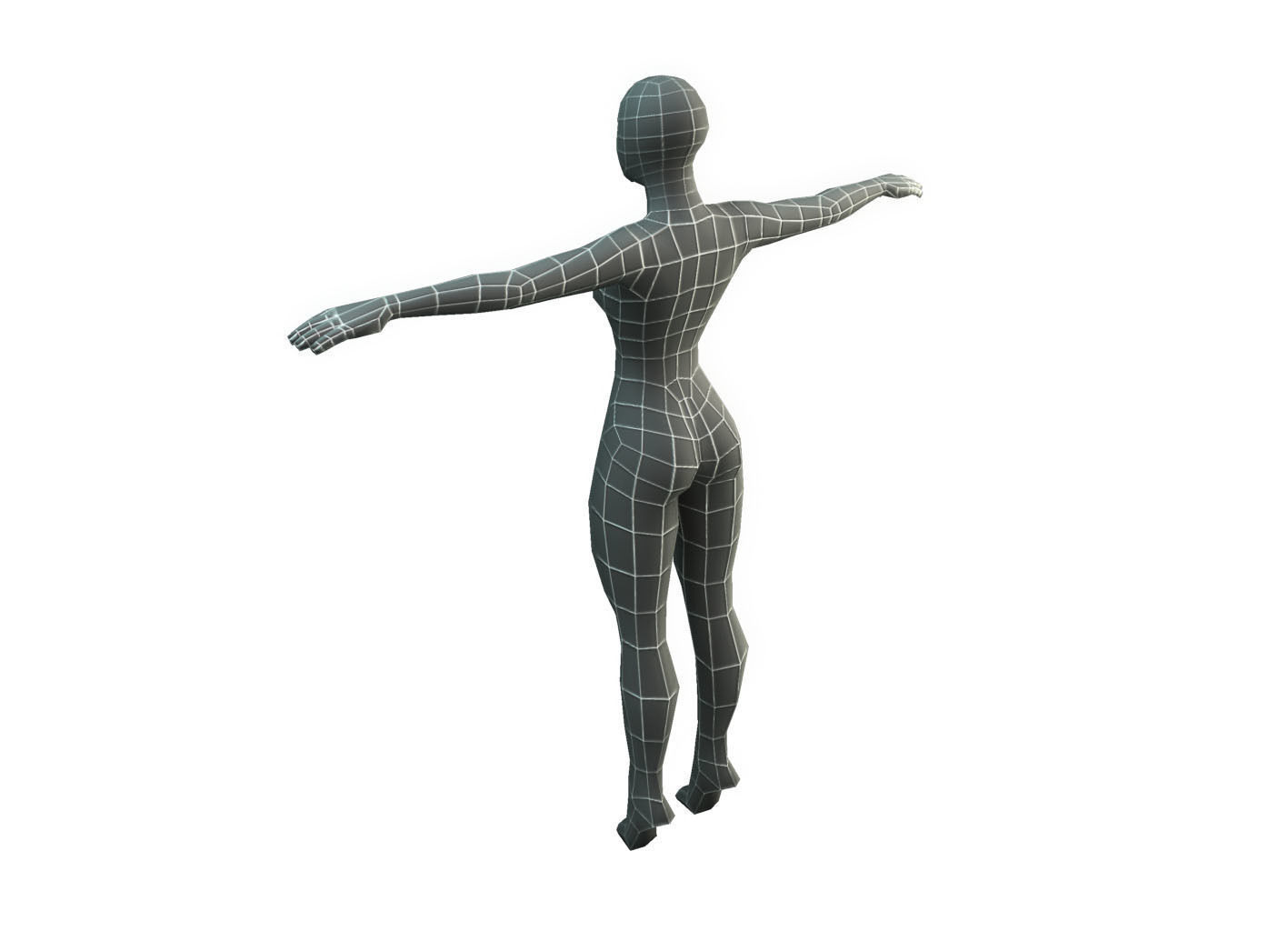 Base Mesh Female -Low Poly Low-poly 3D model_6