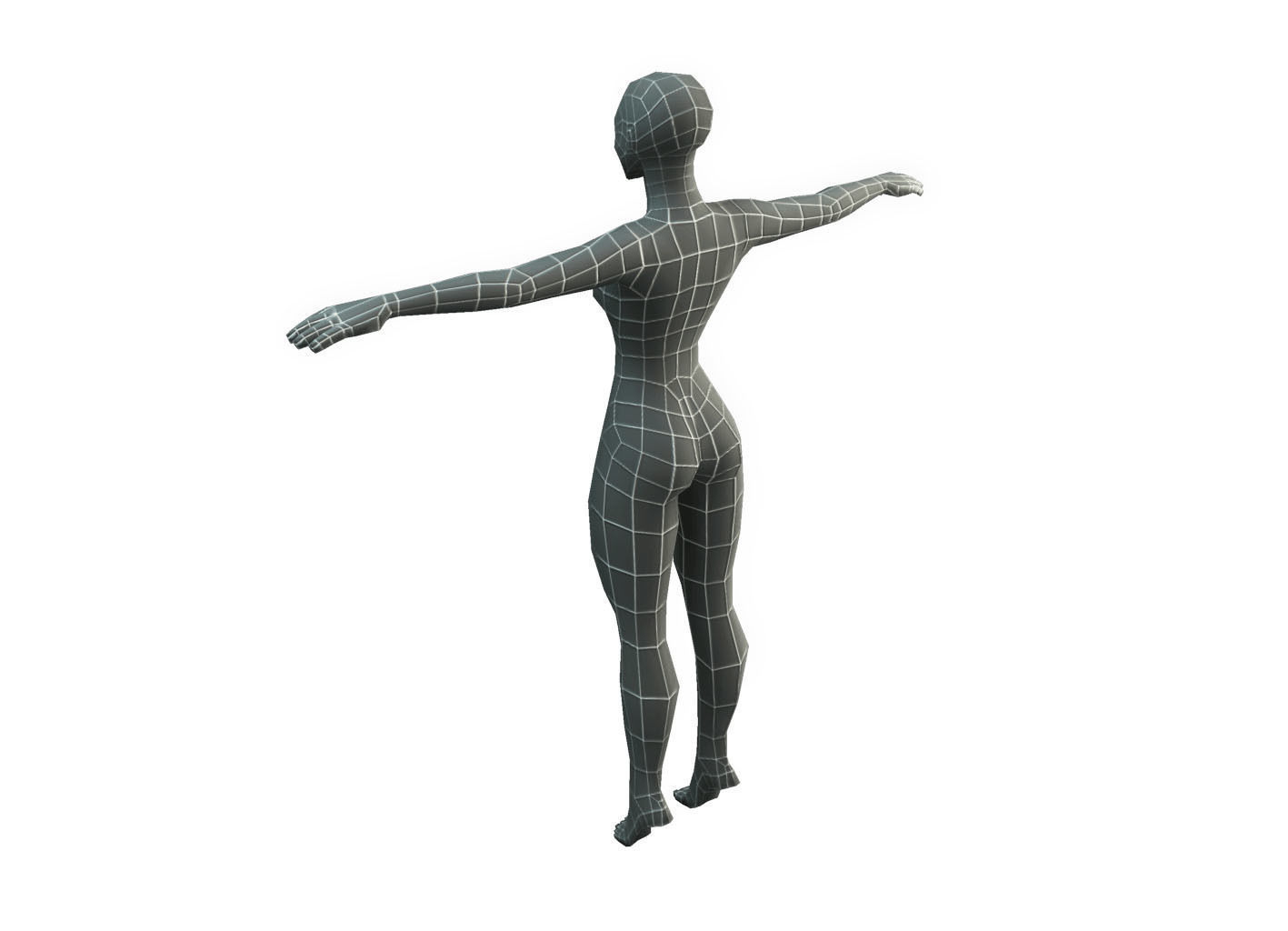 Base Mesh Female -Low Poly Low-poly 3D model_8