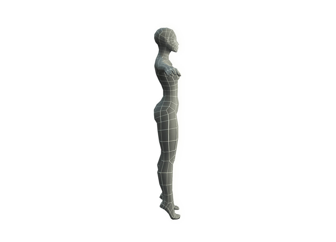 Base Mesh Female -Low Poly Low-poly 3D model_14