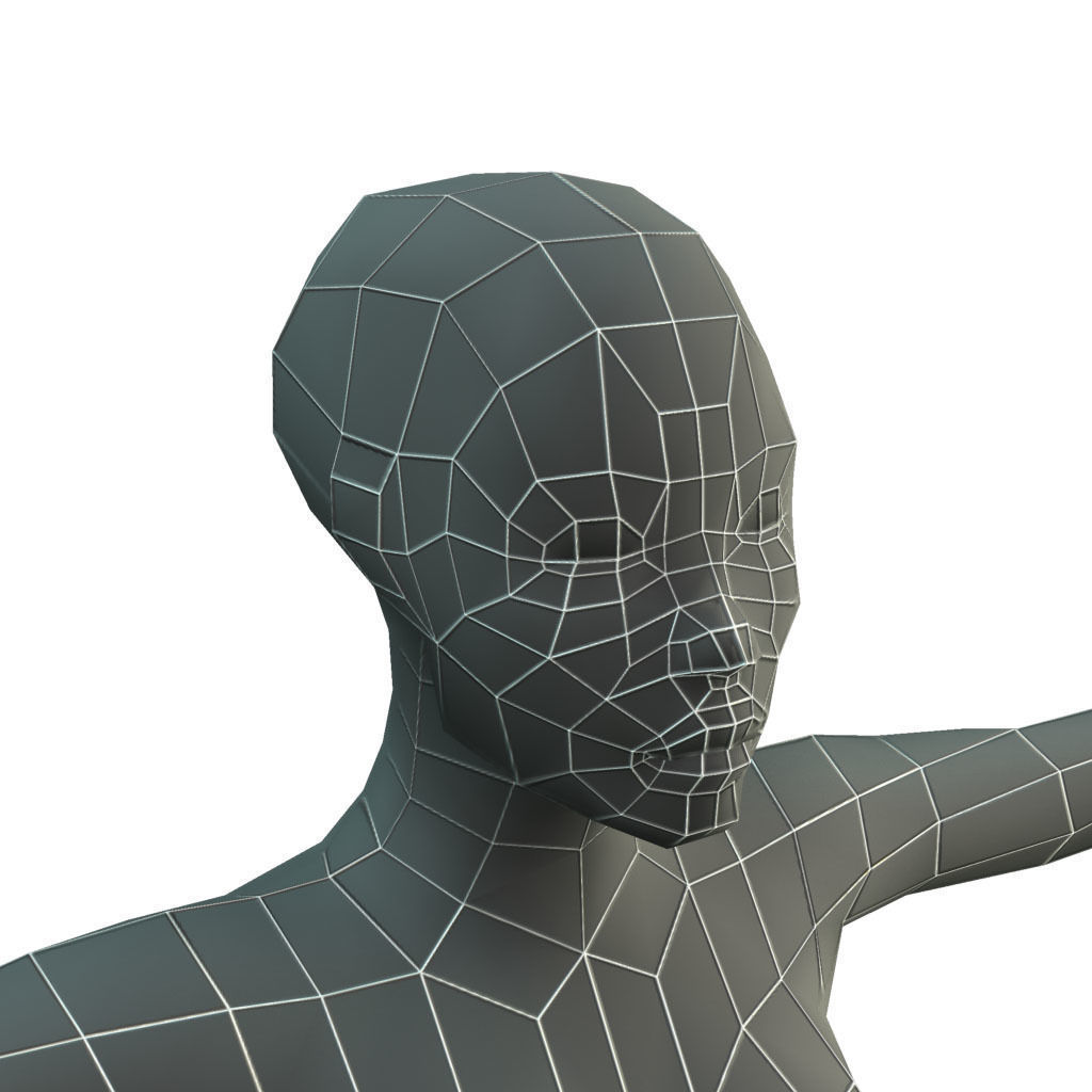 Base Mesh Female -Low Poly Low-poly 3D model_16