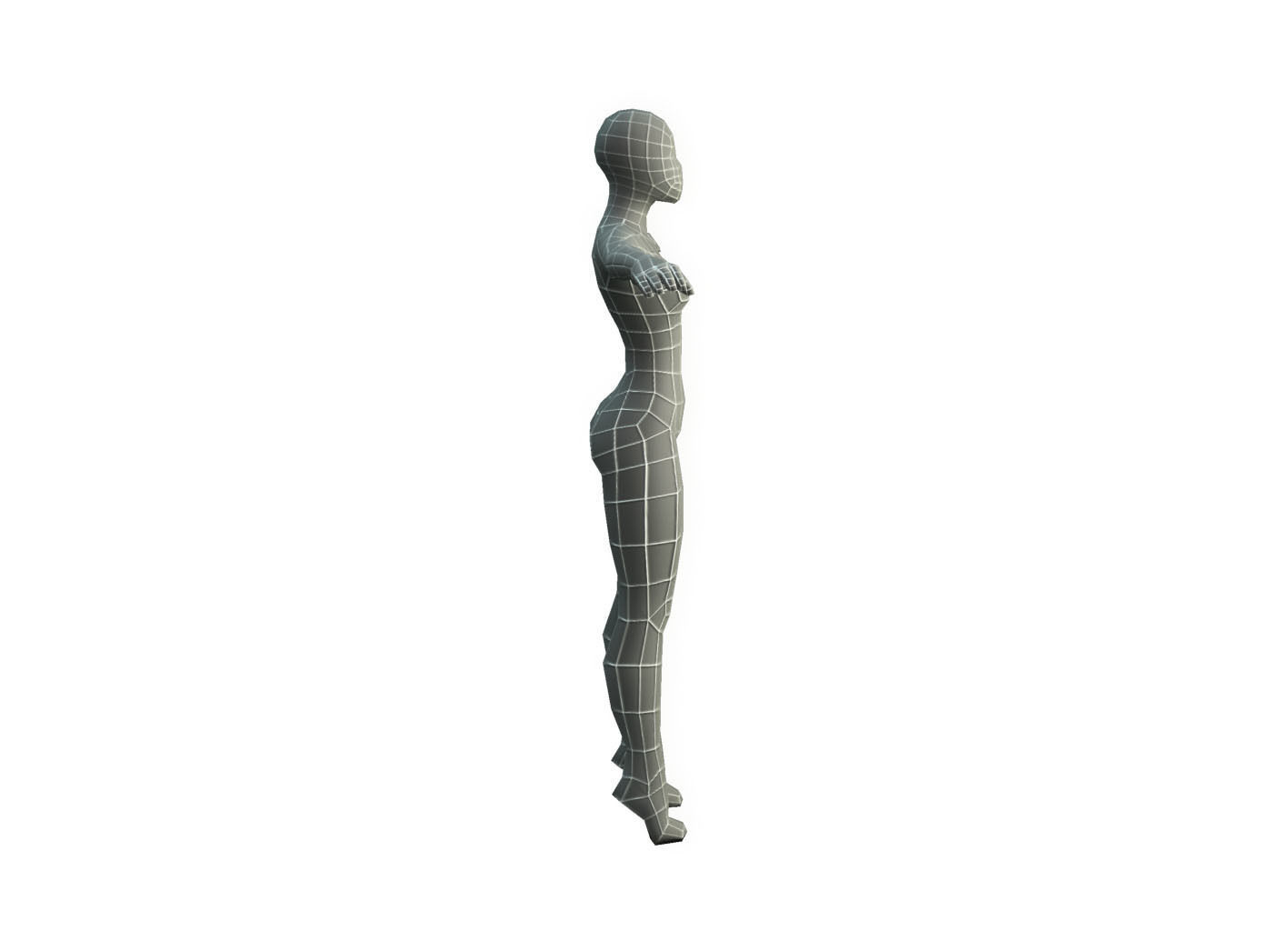 Base Mesh Female -Low Poly Low-poly 3D model_12