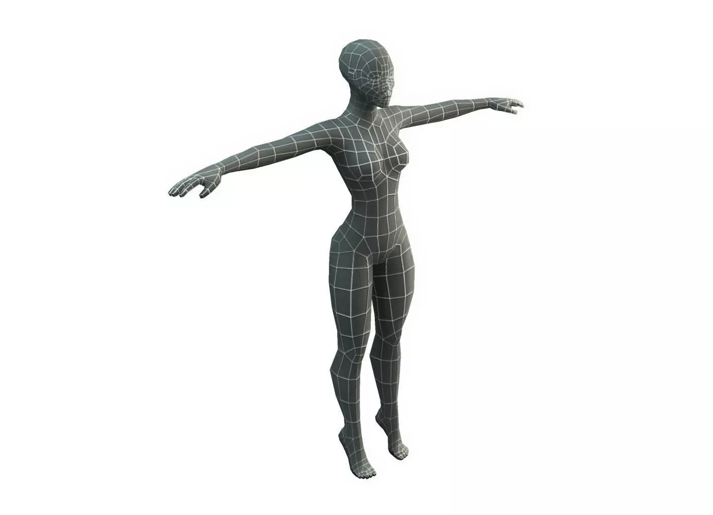 Base Mesh Female -Low Poly Low-poly 3D model_0