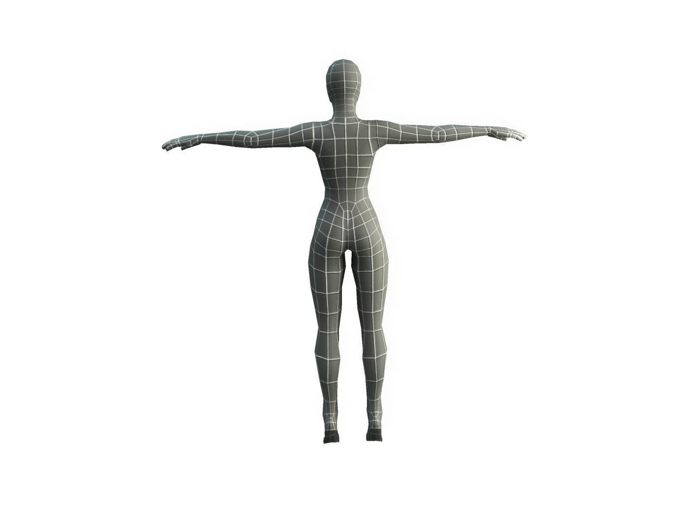 Base Mesh Female -Low Poly Low-poly 3D model_11