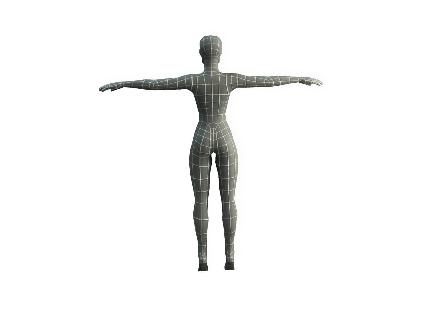 Base Mesh Female -Low Poly Low-poly 3D model_10