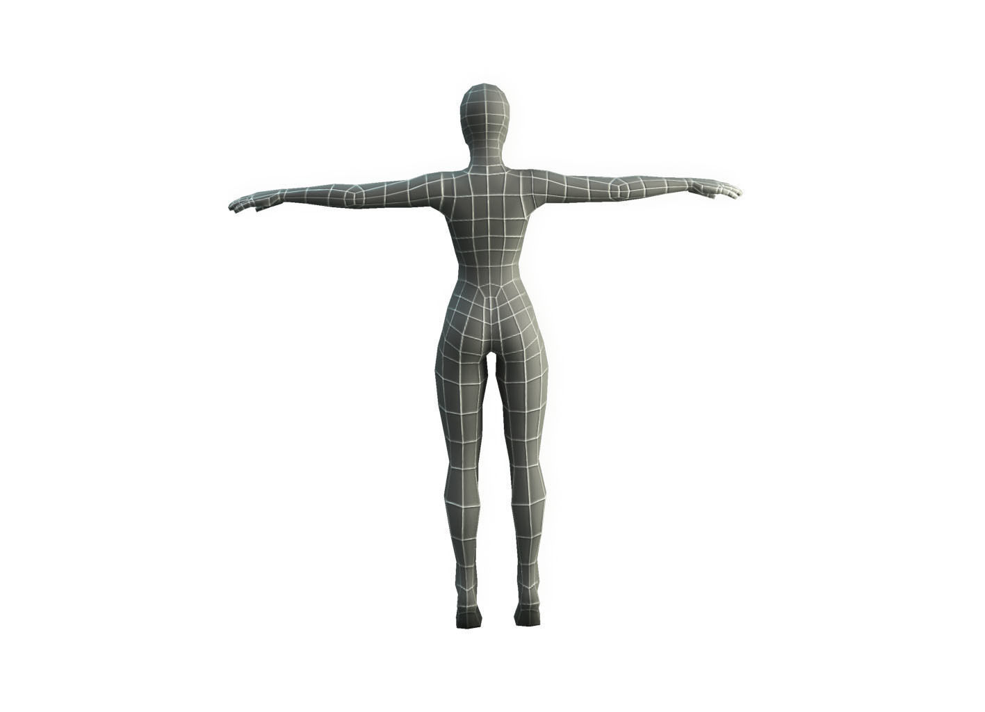 Base Mesh Female -Low Poly Low-poly 3D model_9