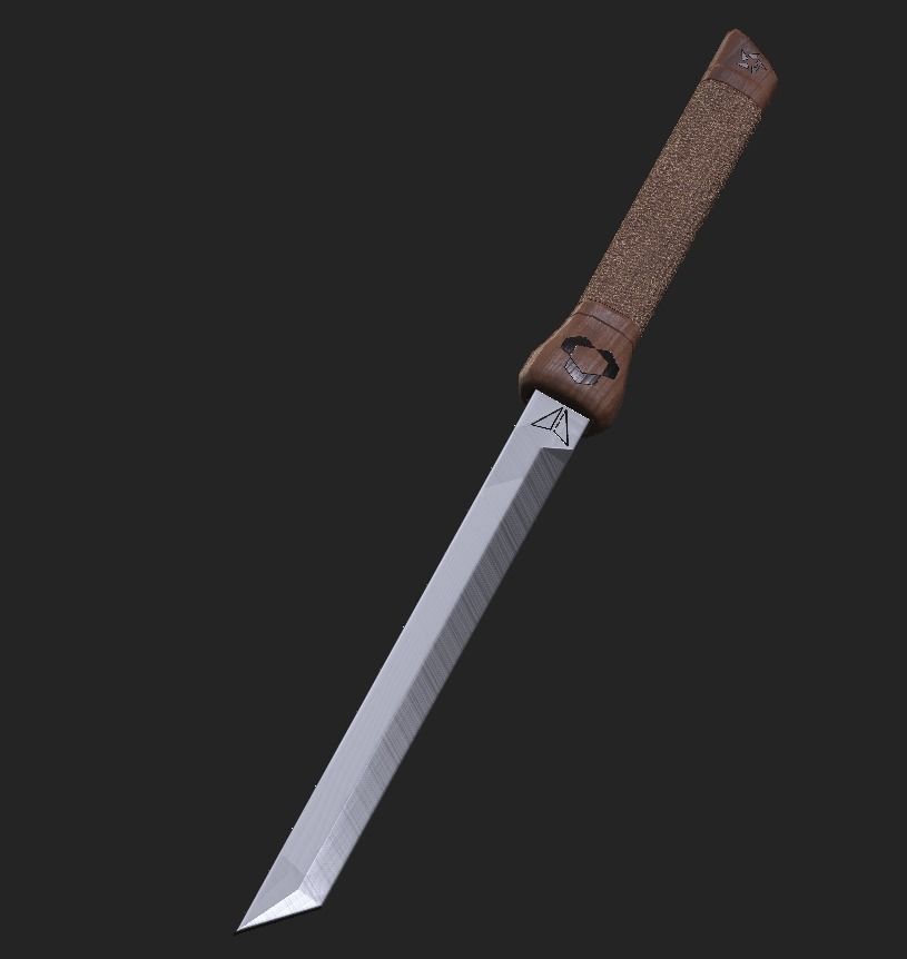 Sword knife Low-poly 3D model_0