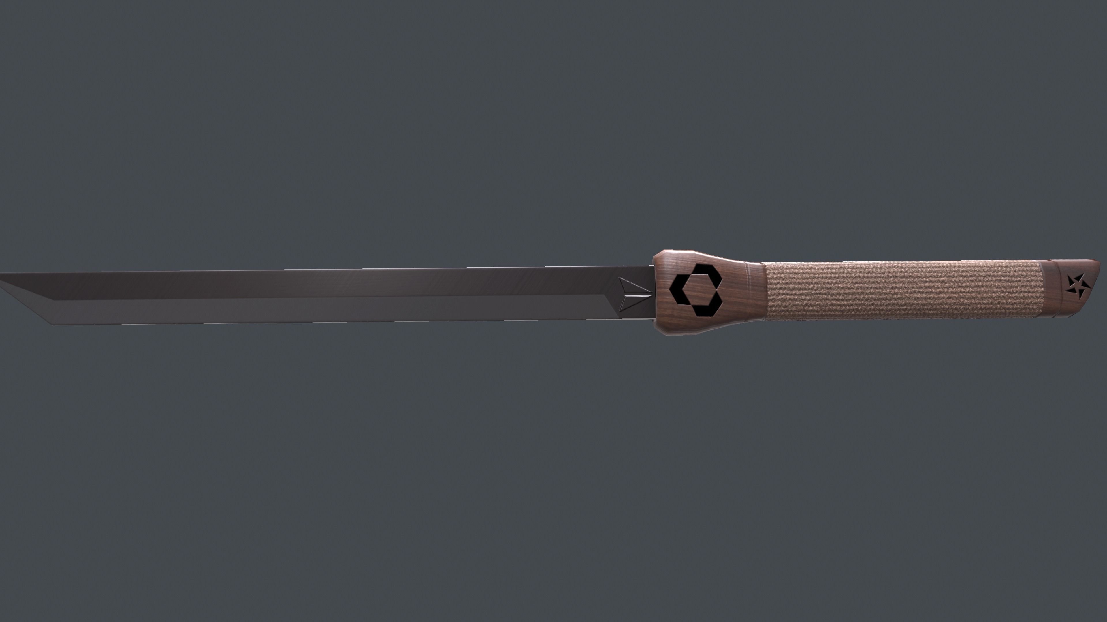 Sword knife Low-poly 3D model_1