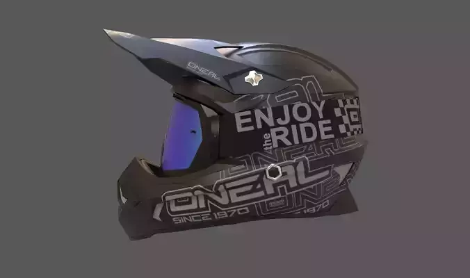 Motocross Helmet N Goggles Low-poly 3D model