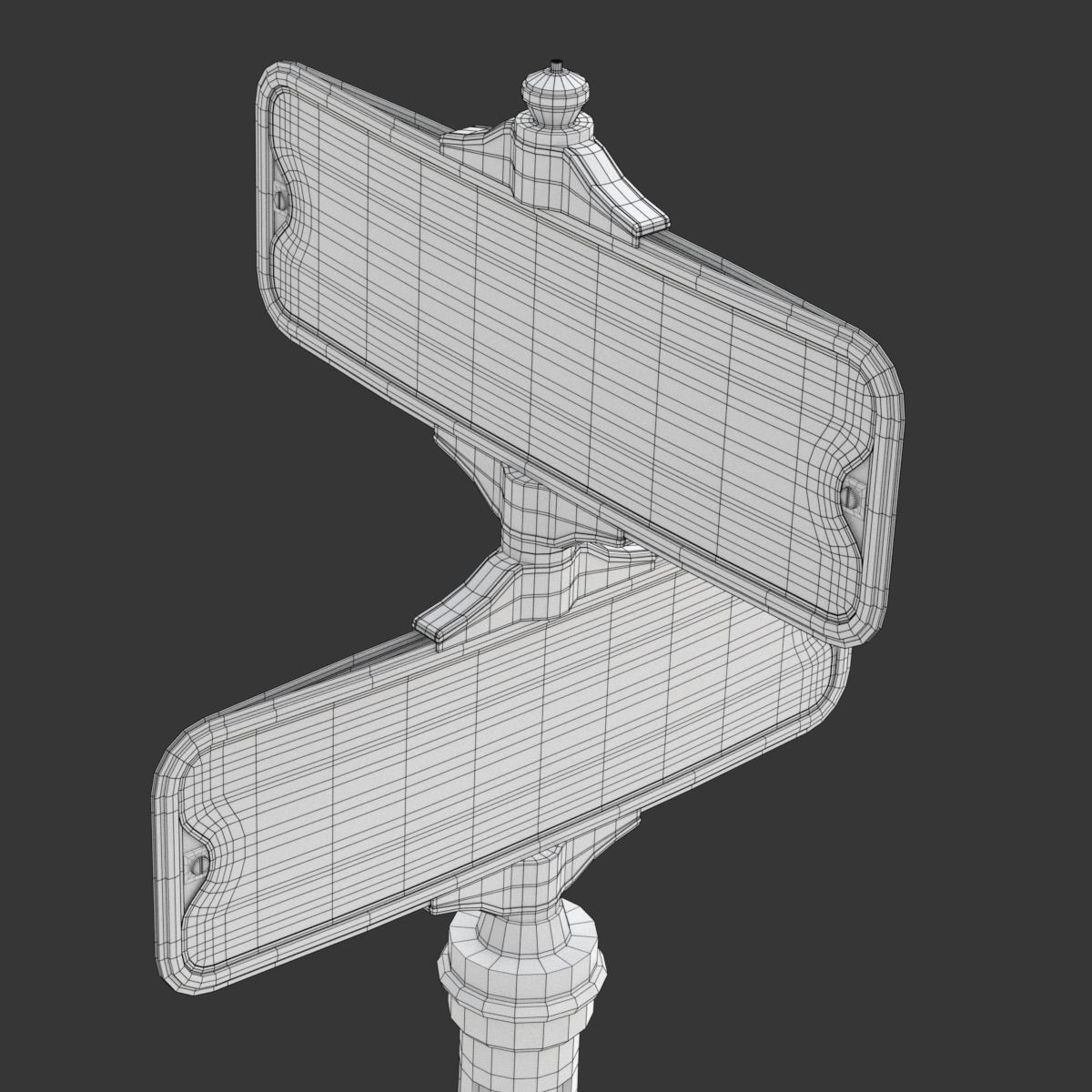 Retro Street Sign 3D model_12