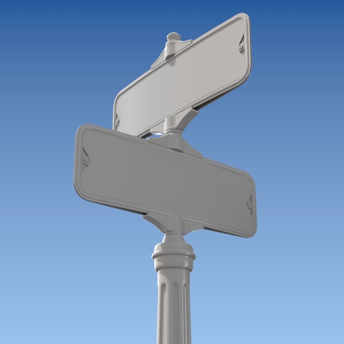 Retro Street Sign 3D model_7