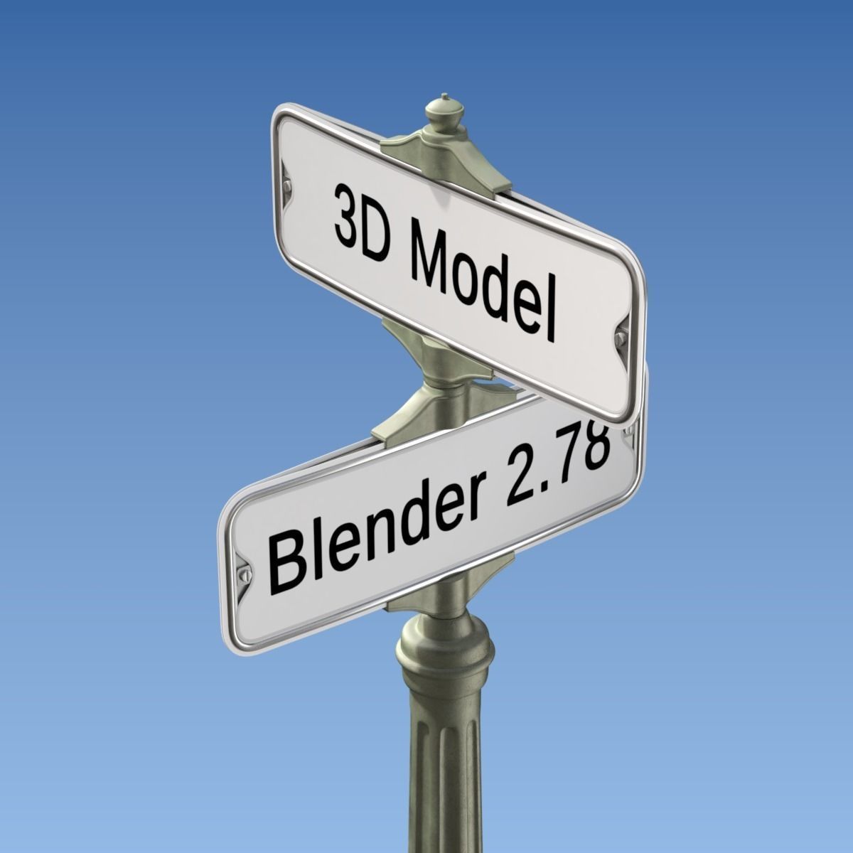 Retro Street Sign 3D model_4