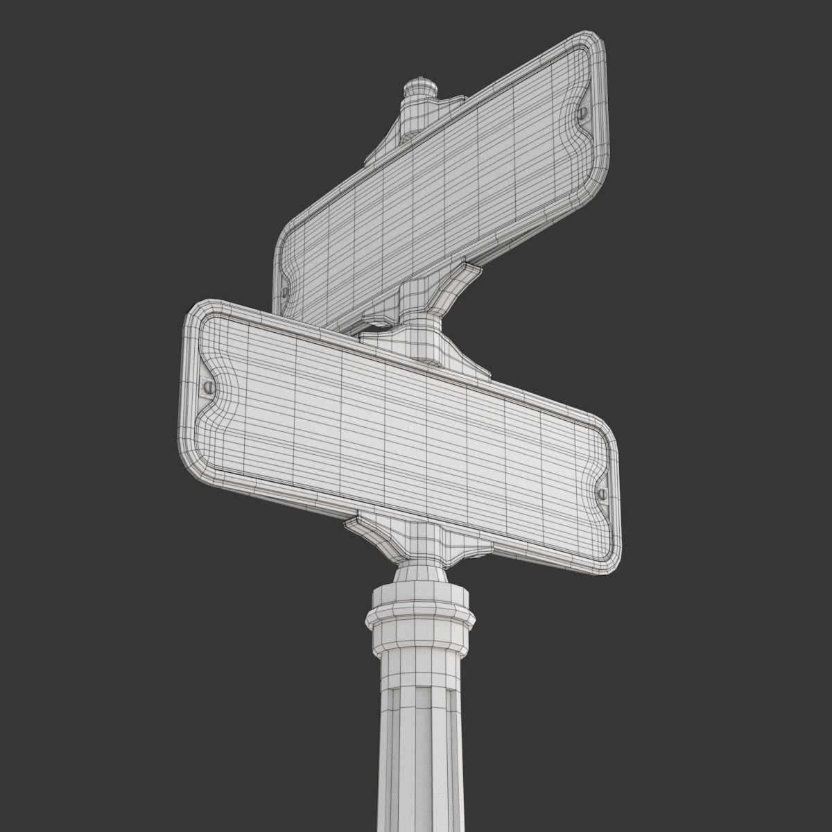 Retro Street Sign 3D model_11