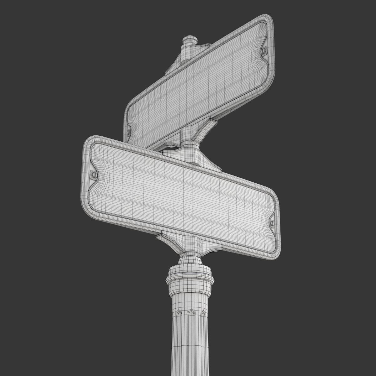 Retro Street Sign 3D model_10