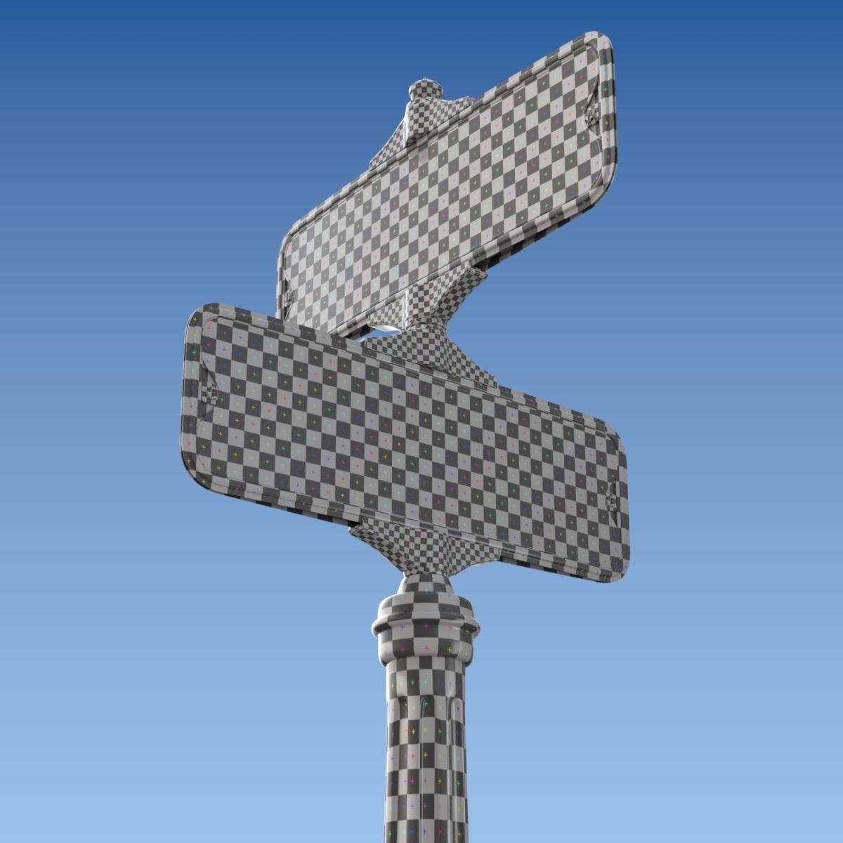 Retro Street Sign 3D model_6