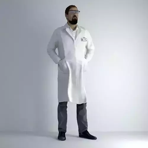 3D Scan Man Scientist 024 3D model