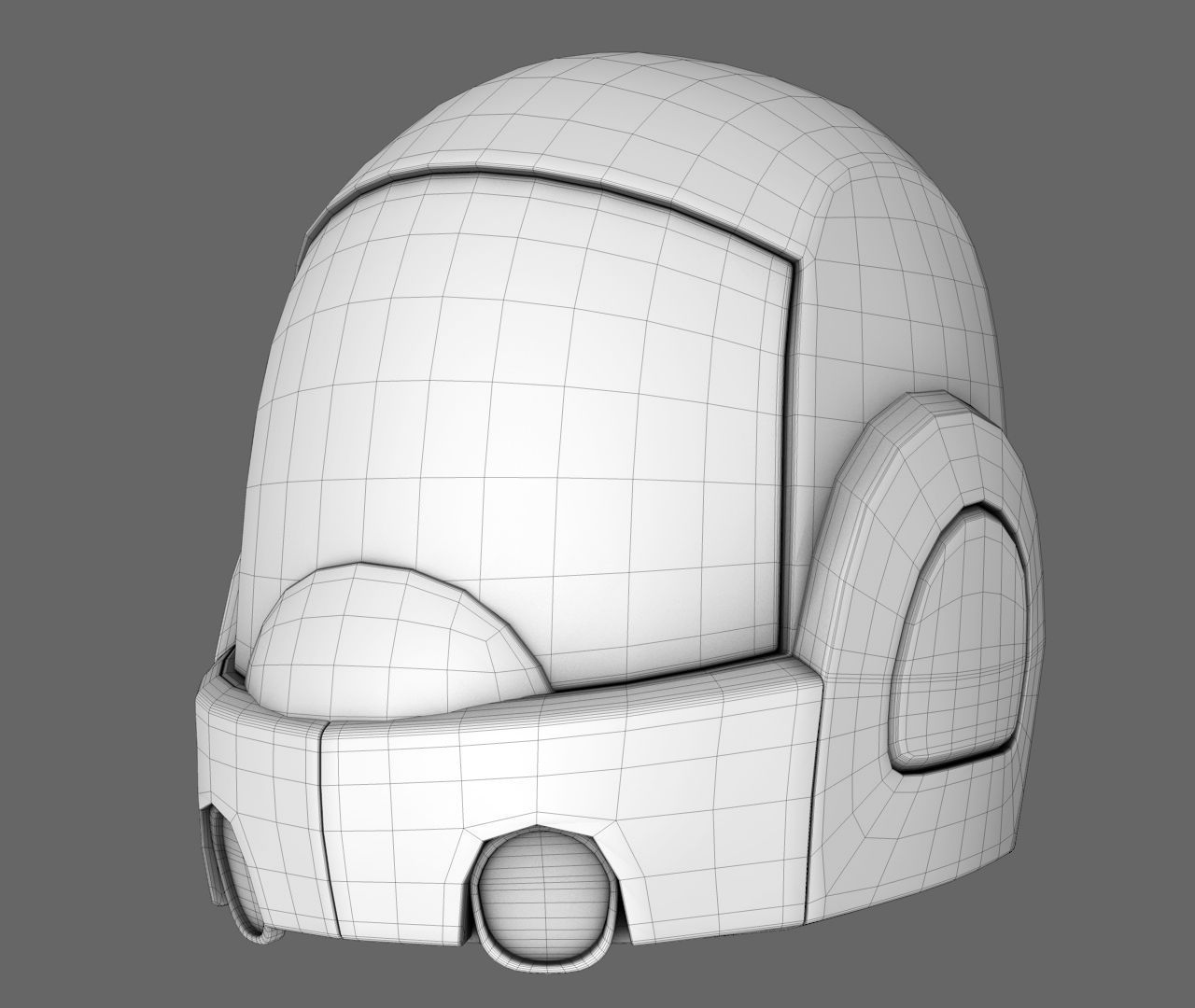Sci-Fi Helmet Base Mesh 01 Free 3D model_4