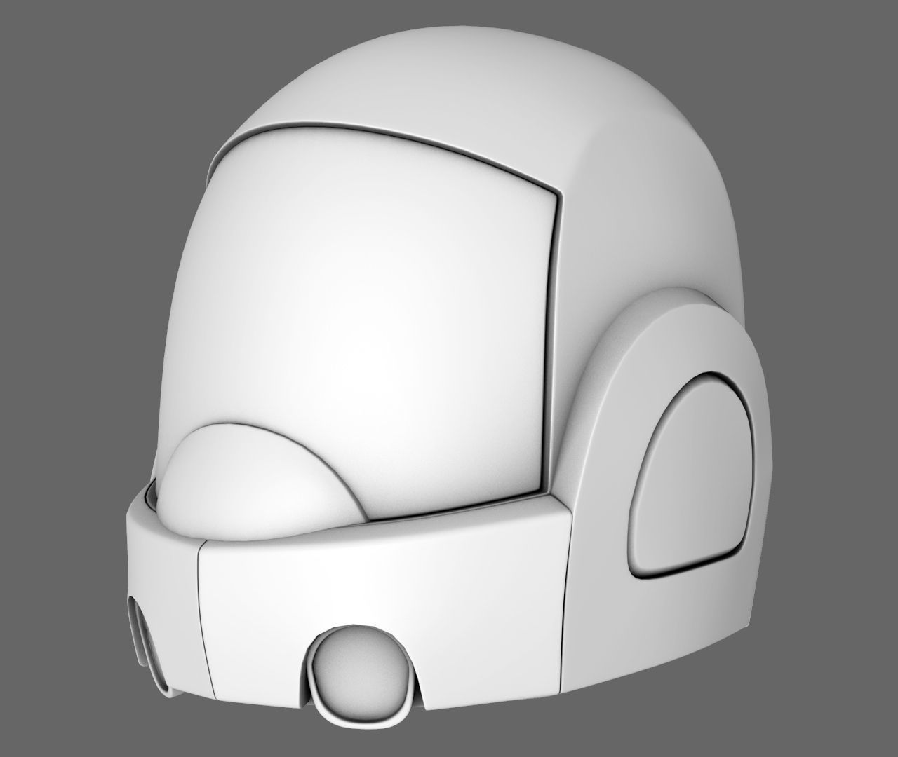 Sci-Fi Helmet Base Mesh 01 Free 3D model_1