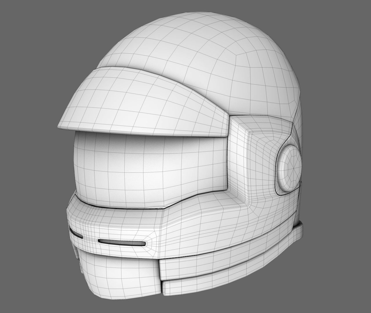 Sci-Fi Helmet Base Mesh 02 Free 3D model_4