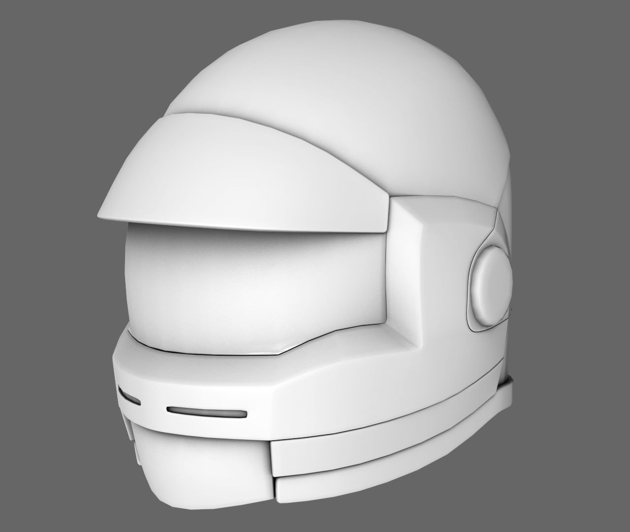 Sci-Fi Helmet Base Mesh 02 Free 3D model_3