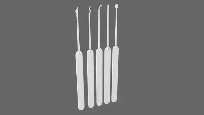 Lockpick Set Game Free low-poly 3D model