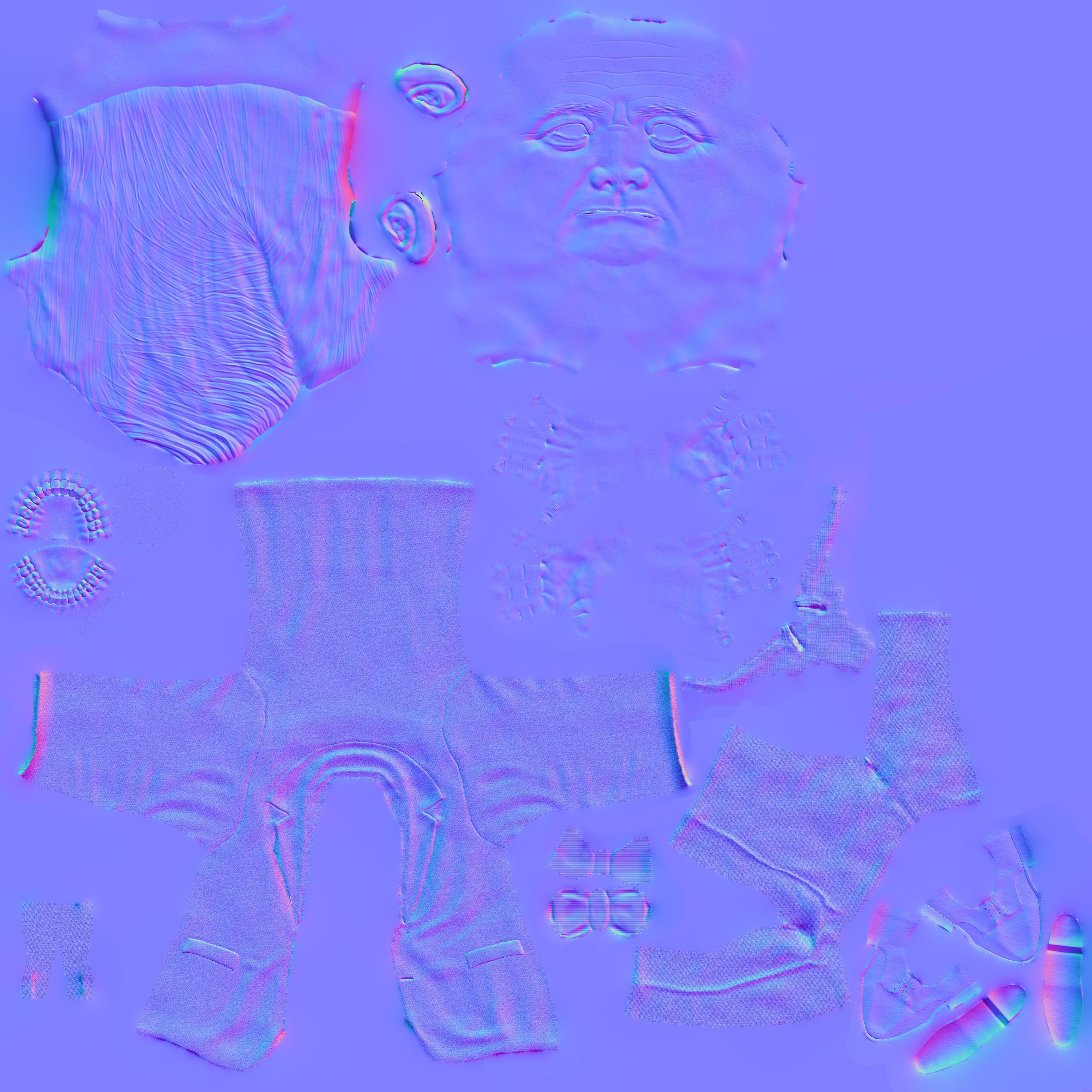 Franklin Delano Roosevelt stylized rigged animated 3Dcharacter Low-poly 3D model_28