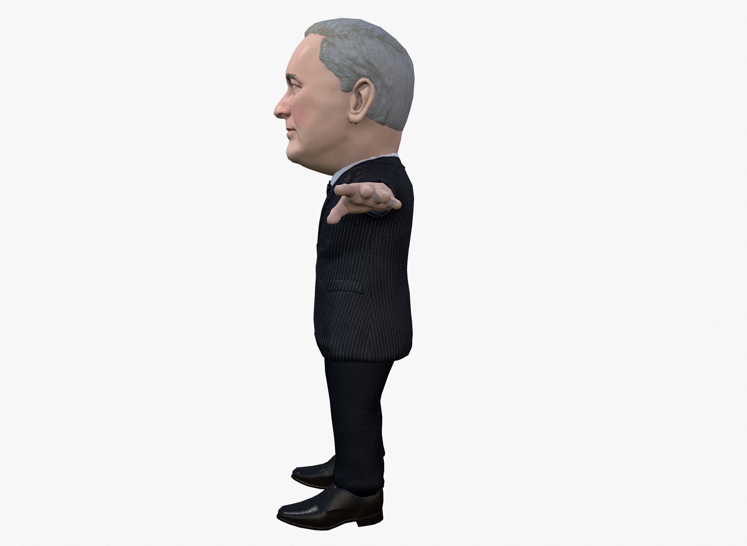 Franklin Delano Roosevelt stylized rigged animated 3Dcharacter Low-poly 3D model_22