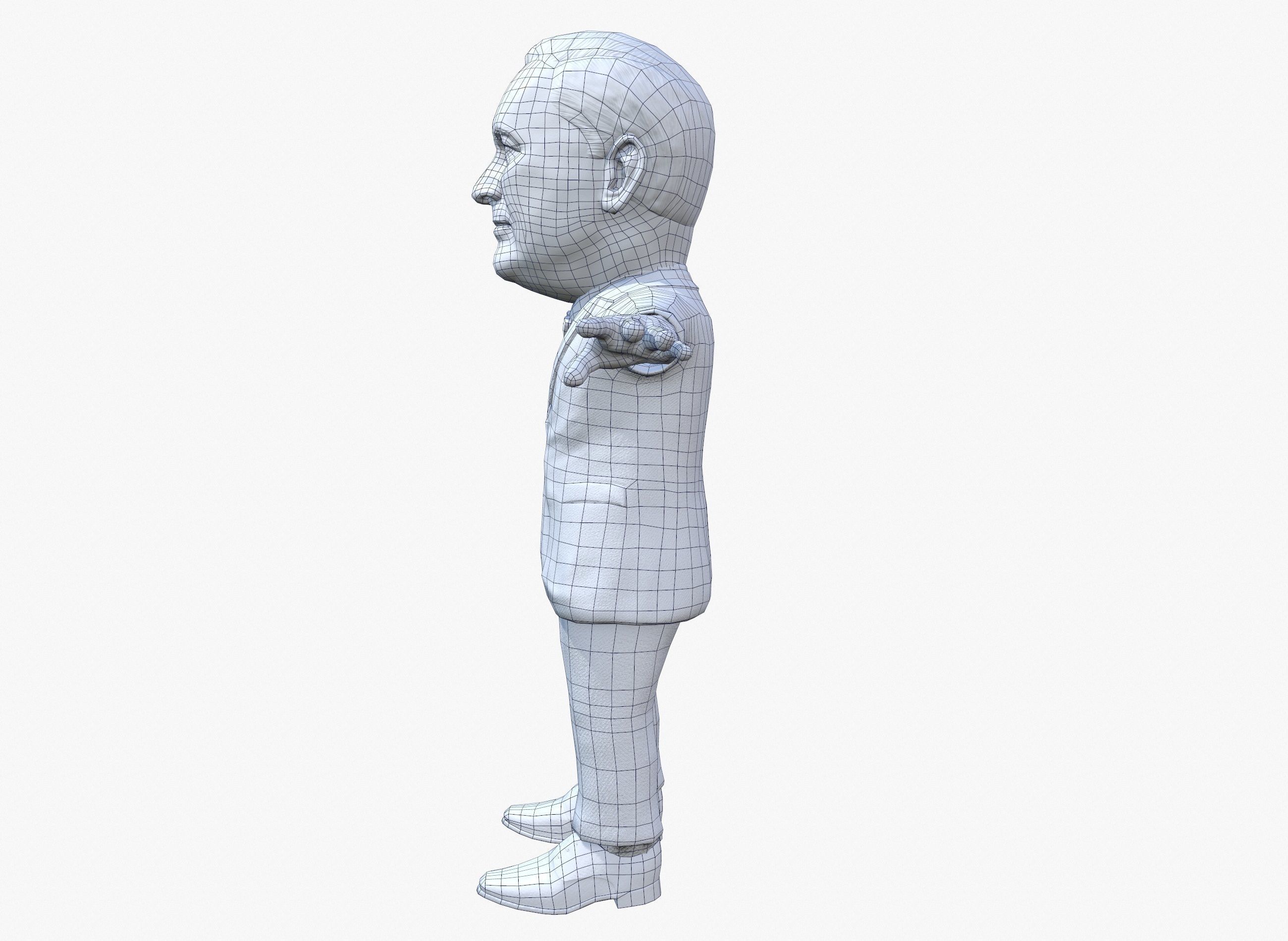 Franklin Delano Roosevelt stylized rigged animated 3Dcharacter Low-poly 3D model_25