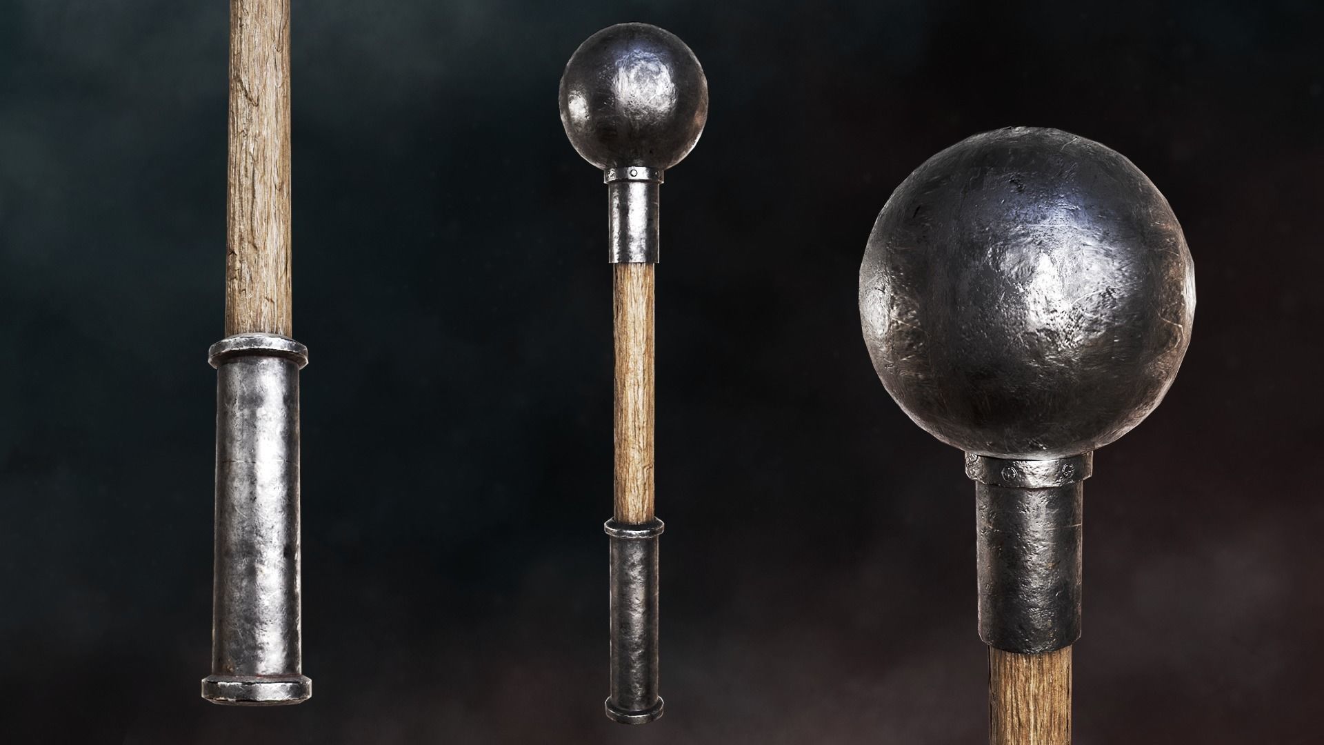 Blunt Mace Low-poly 3D model_0