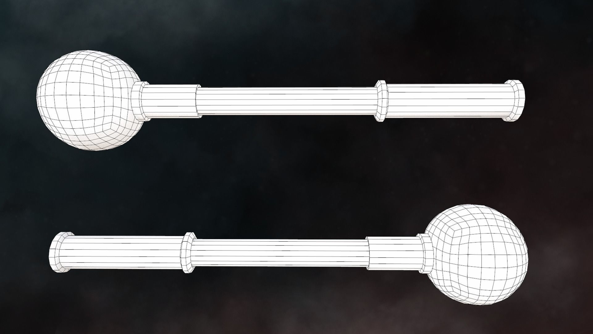 Blunt Mace Low-poly 3D model_1