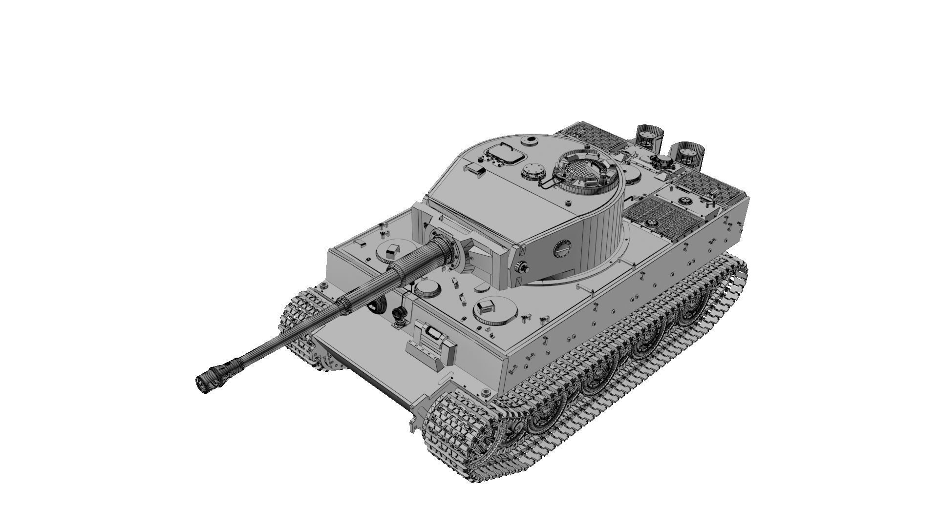 Panzerkampfwagen VI Sd kfz 181 Tiger I ausf E Late production 3D model_43