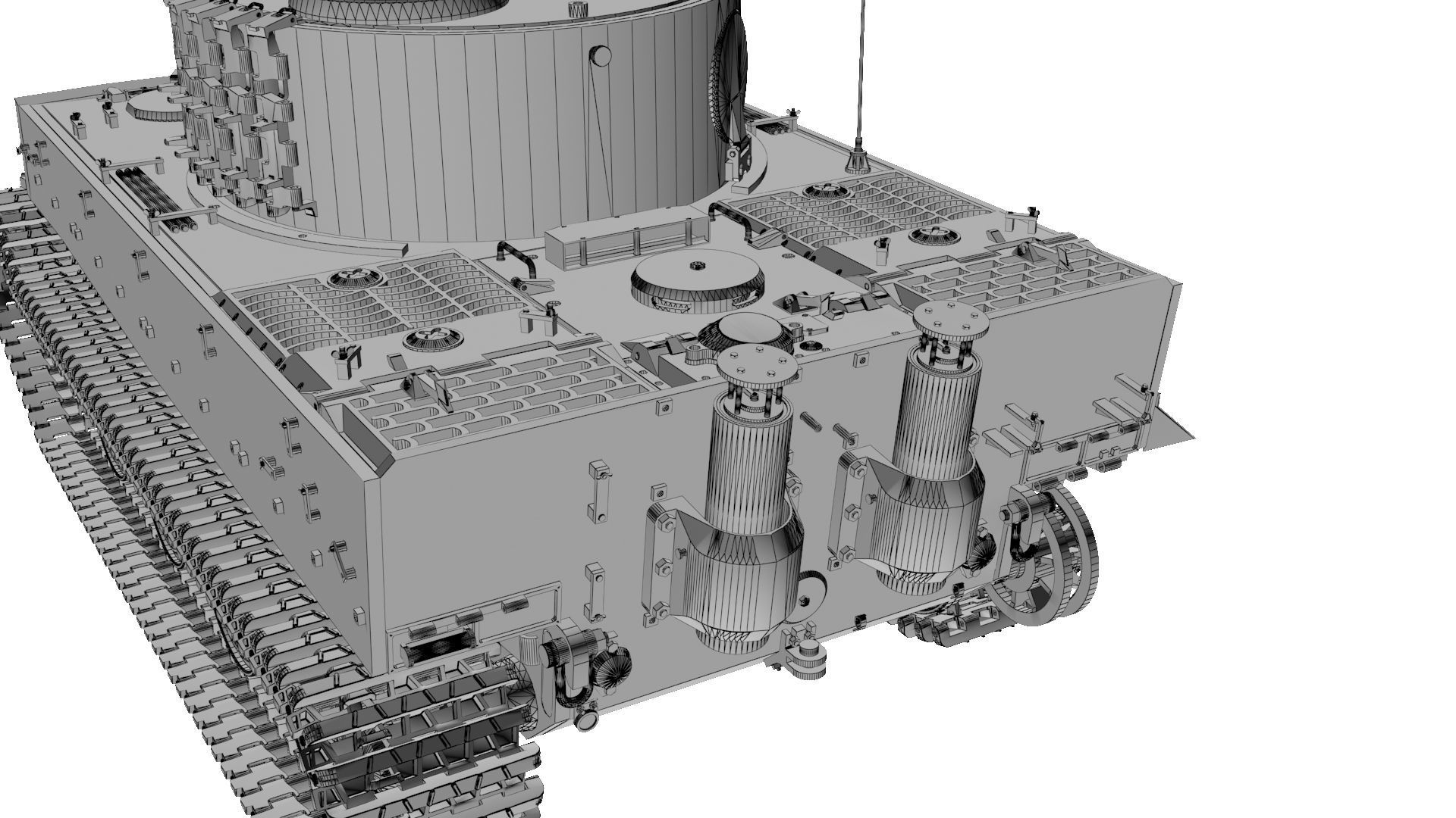 Panzerkampfwagen VI Sd kfz 181 Tiger I ausf E Late production 3D model_52
