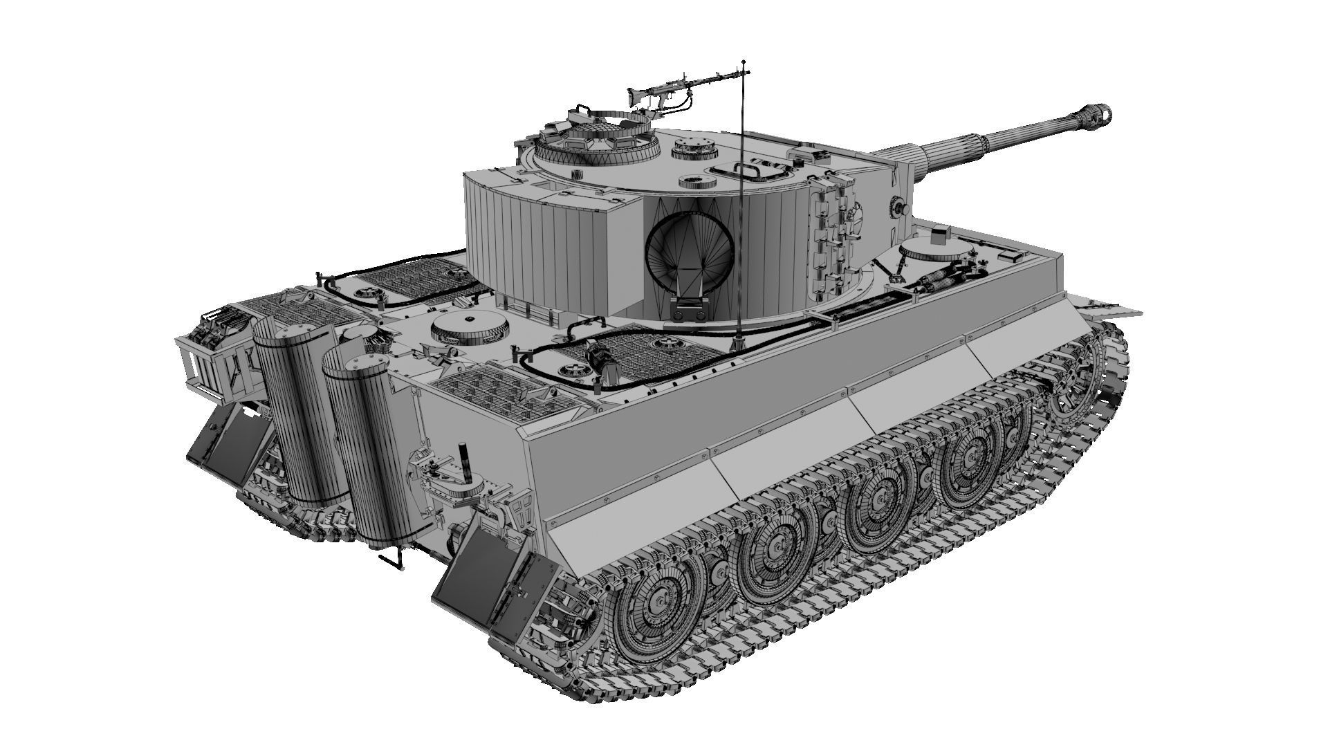 Panzerkampfwagen VI Sd kfz 181 Tiger I ausf E Late production 3D model_27