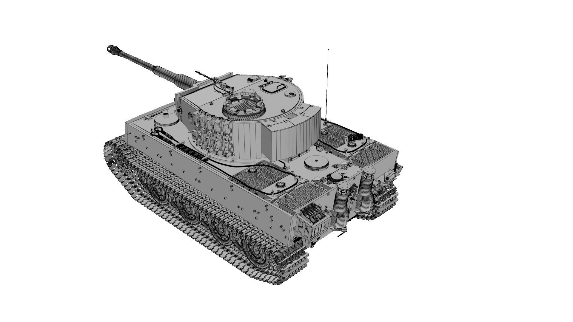Panzerkampfwagen VI Sd kfz 181 Tiger I ausf E Late production 3D model_49