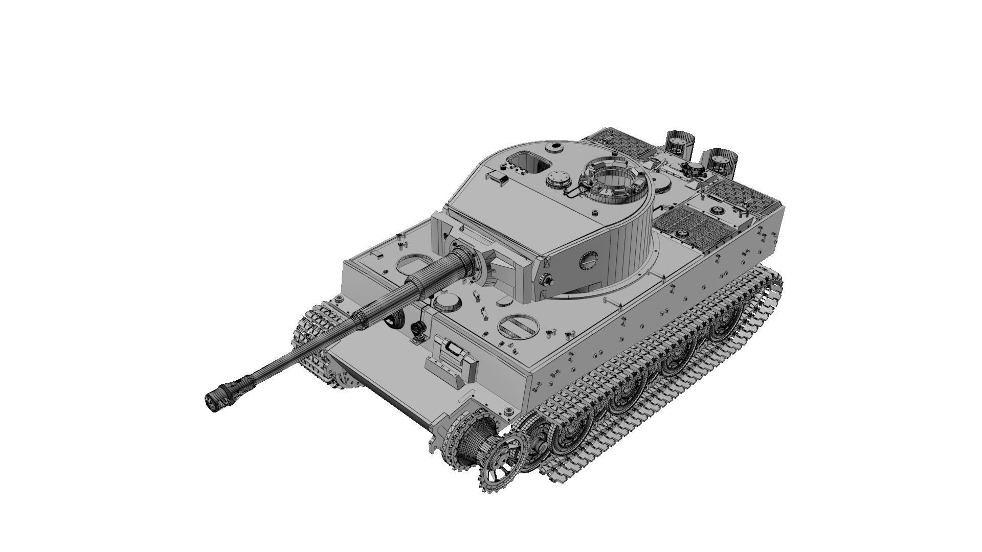 Panzerkampfwagen VI Sd kfz 181 Tiger I ausf E Late production 3D model_45
