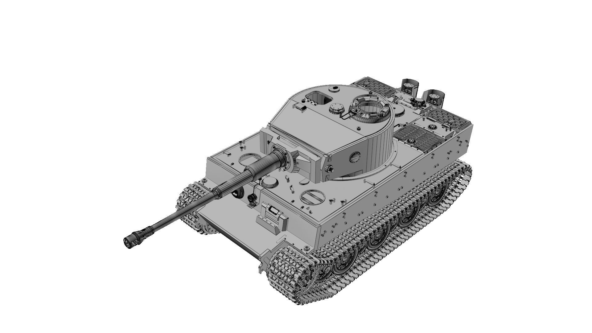 Panzerkampfwagen VI Sd kfz 181 Tiger I ausf E Late production 3D model_44