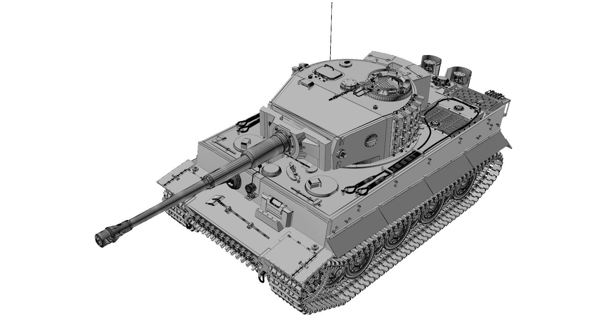 Panzerkampfwagen VI Sd kfz 181 Tiger I ausf E Late production 3D model_24