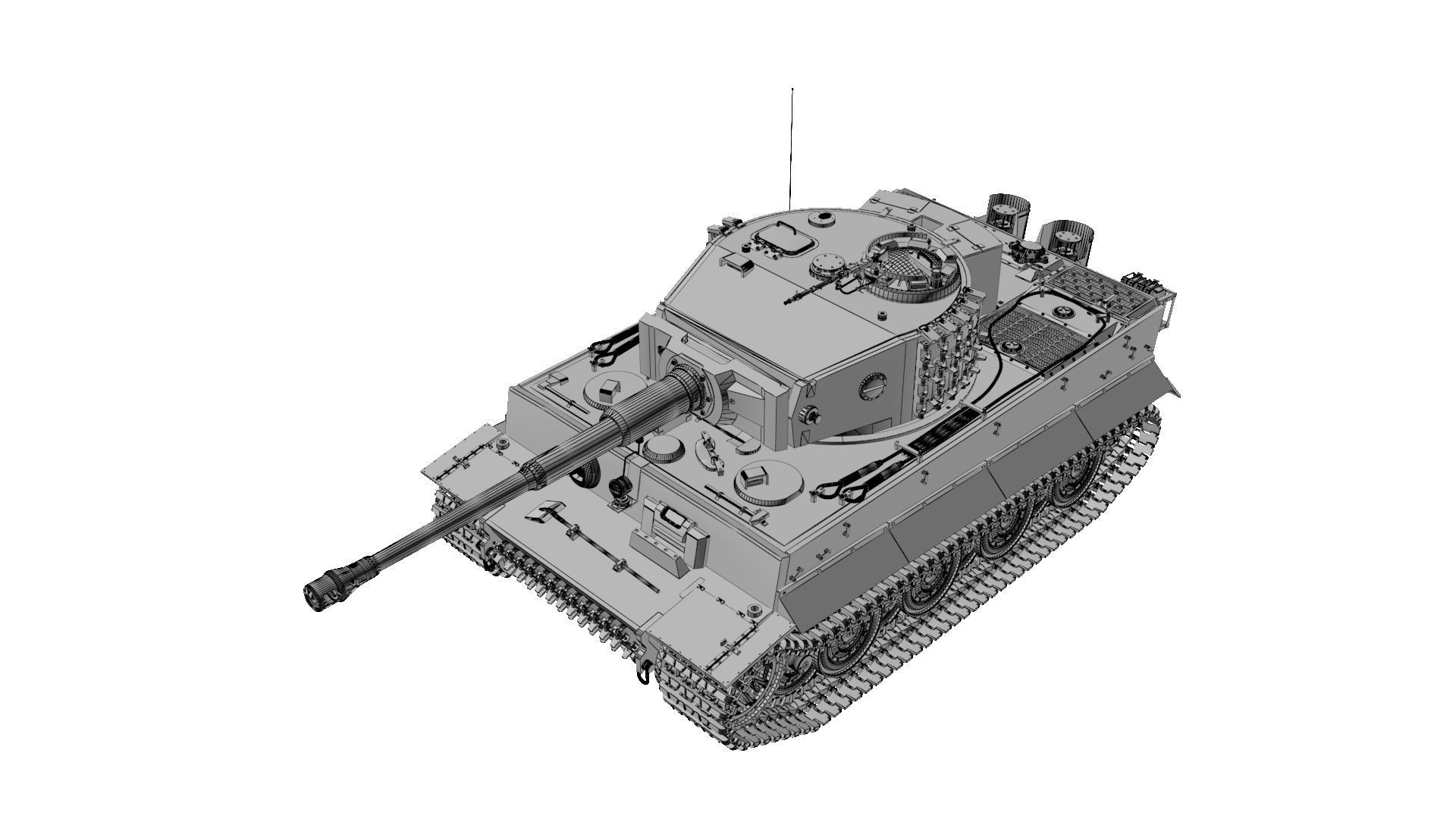 Panzerkampfwagen VI Sd kfz 181 Tiger I ausf E Late production 3D model_34